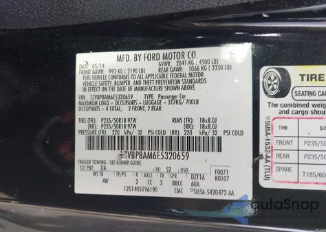 2014 Ford Mustang V6 Premium из США, поврежденный, VIN 1ZVBP8AM6E5320659